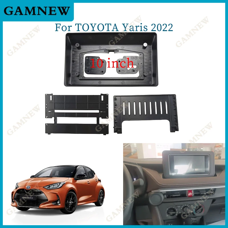 Panel de Radio Fascia para coche de 10,1 pulgadas para TOYOTA Yaris 2022, Kit de tablero de Audio, instalación de consola GPS Facia, adaptador de bisel, cubierta embellecedora de placa