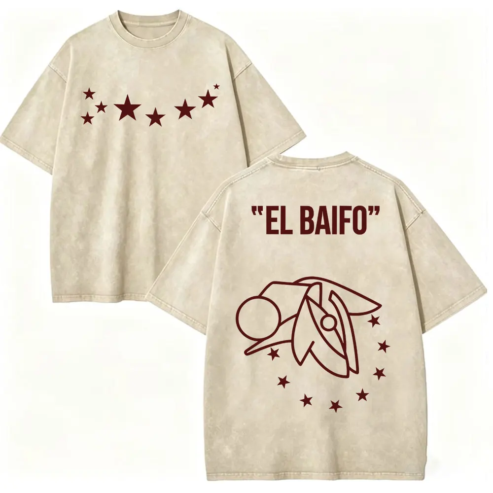 Vintage Washed Quevedo El Baifo Grafik-T-Shirts für Männer und Frauen, Kleidung, Mode, Hip-Hop-T-Shirts, Sommer, lässig, lockeres Baumwoll-T-Shirt – Detail 6