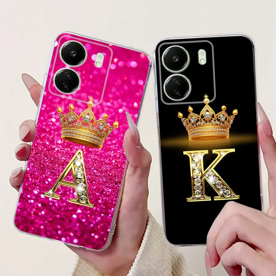 For Xiaomi Poco C65 C75 2024 Case Luxury Crown Letters Clear Silicone Soft Slim Phone Cover For Xiaomi PocoC65 PocoC75 4G Fundas