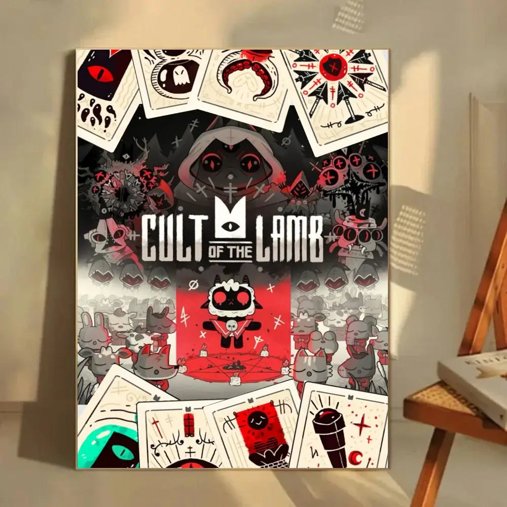 C-Cult Of The Lamb Game Poster Poster HD  Waterproof Wall Sticker Bar Living Room Decor Gift view 6