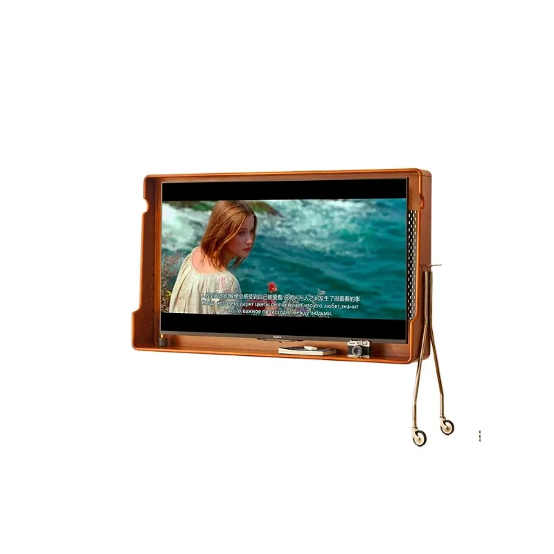 Removable TV cabinet bracket, retro cherry wood solid wood small apartment bedroom living room antique TV rack