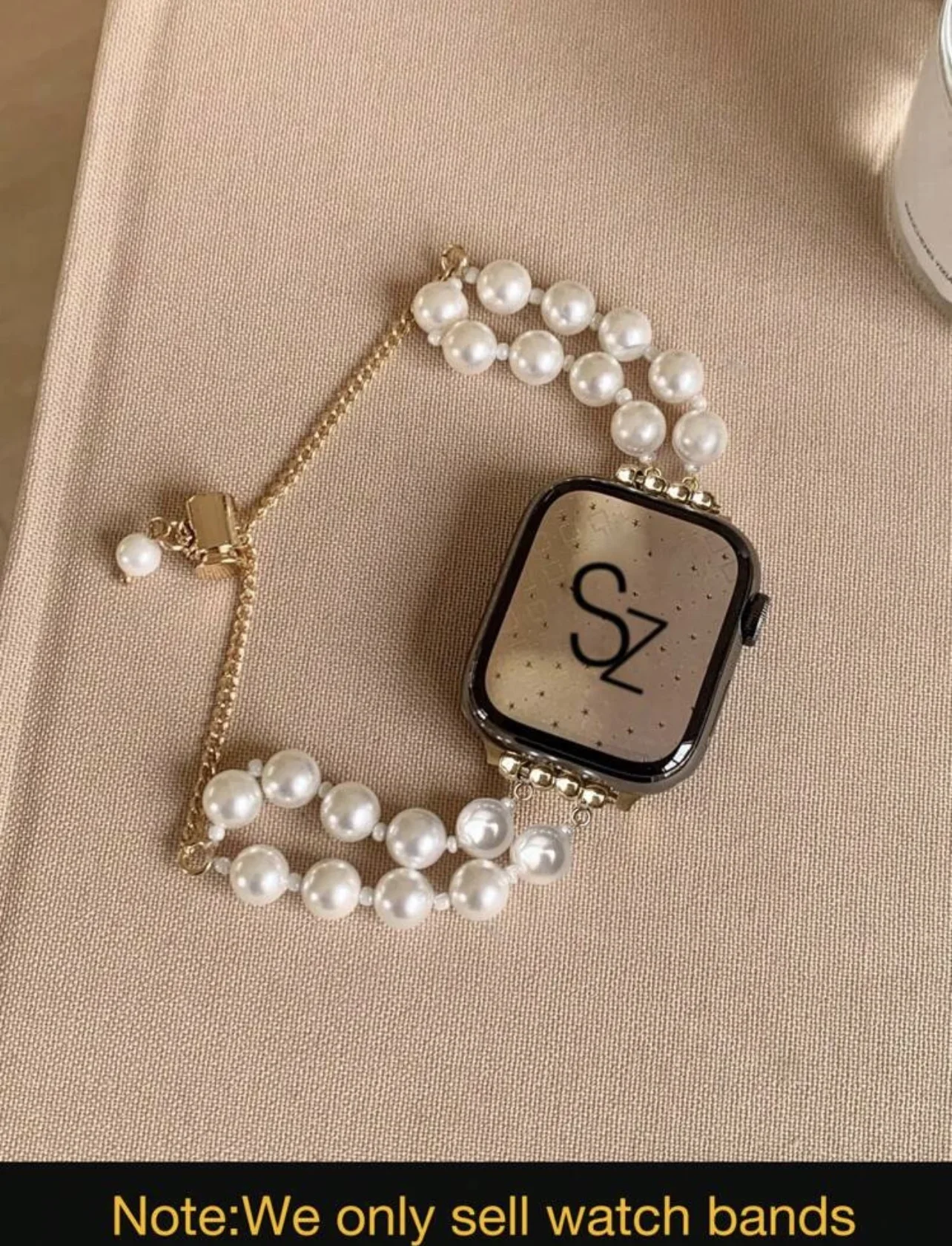 Nueva correa de eslabones de cuentas ajustables para Apple Watch Band para mujer 38mm 40mm 41mm 42mm 44mm 45mm 46mm 49mm