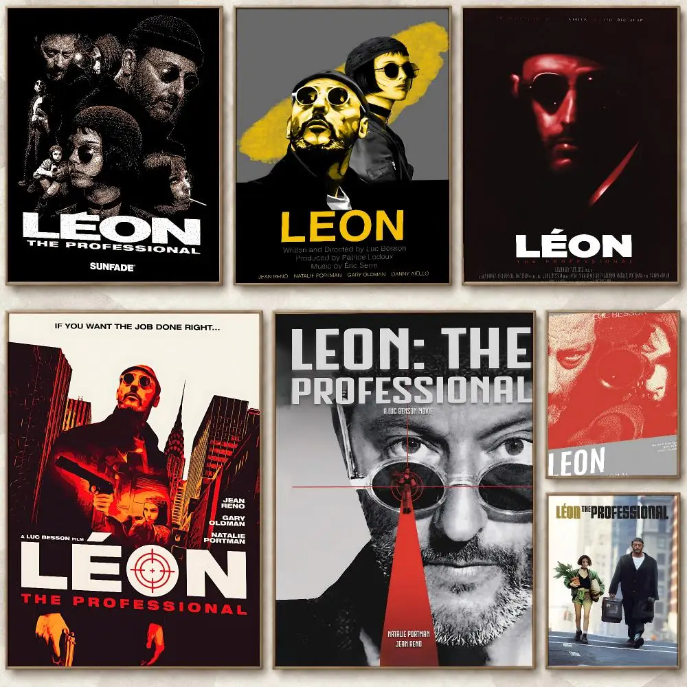 Iconic Movie Leon: The Professional Poster Chic Art Poster Self-Adhesive No Glue Residue for Bedroom Hallway