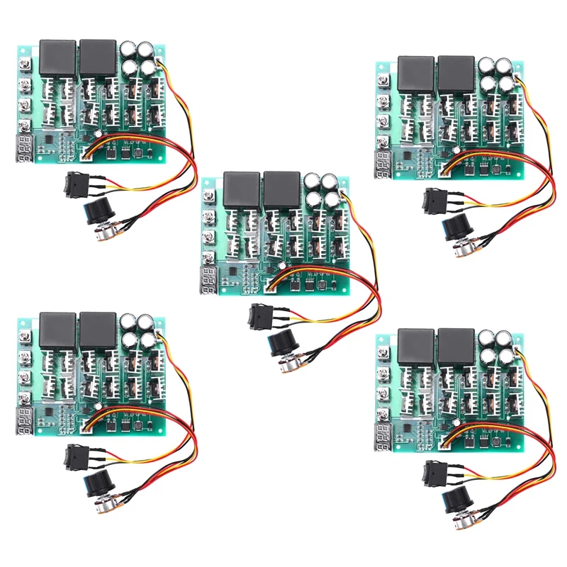 

Hot 5X DC 10-55V 12V 24V 36V 48V 55V 100A Motor Speed Controller PWM HHO RC Reverse Control Switch With LED Display