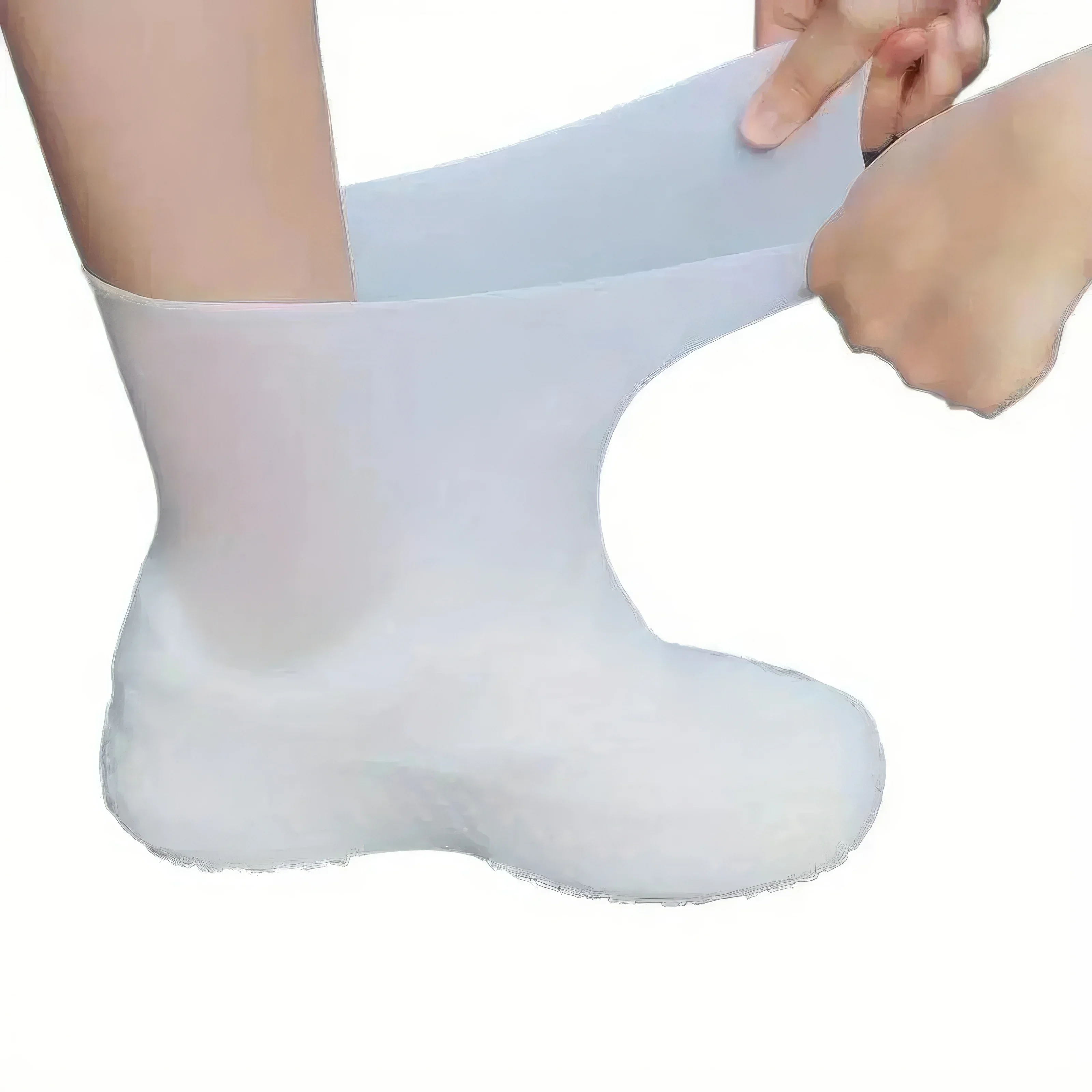 1 Piece of Latex Rain Boots Waterproof Shoe Cover White, Rain Shoe Cover, All Day Comfortable Elastic Fit, Unisex Shoe Cover - Detail 1