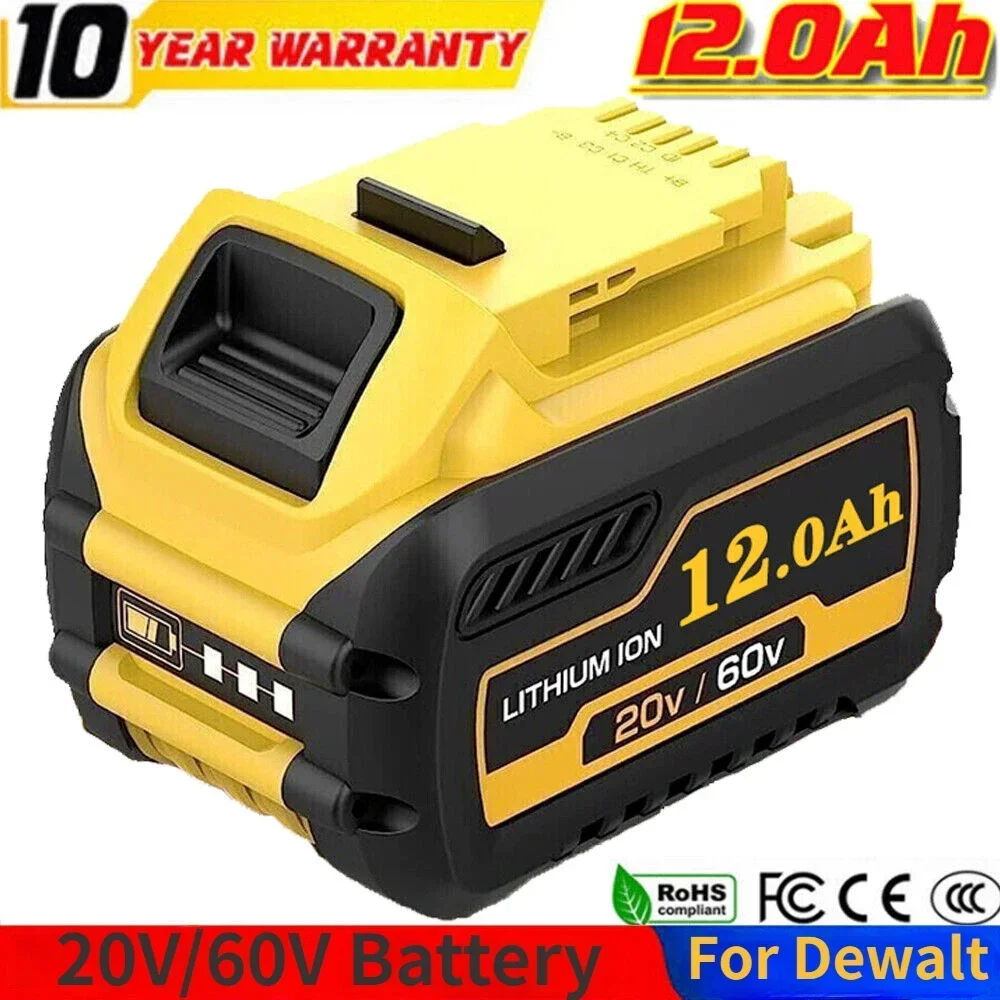 12000mAh Battery DCB200 MAX For Flexvolt For Dewalt DCB606 DCB205 DCB206 DCB209 DCB182 Power Tool Battery 18V 20V/60V Battery