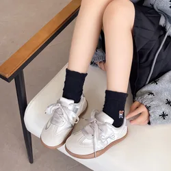 Spring Autumn Girls Sneakers Sweet Embroidered Princess Fashion Kids Casual Shoes Thick Bottom Non-slip Children Tennis Shoes