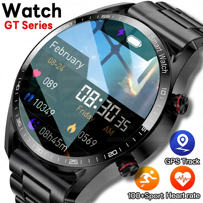 

2025New Business Men Smart Watch GT Series AMOLED HD Screen Heart Rate Health Monitoring Waterproof BT Calling Sports Smartwatch