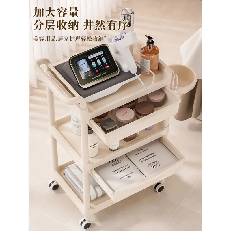 Beauty salon trolley shelves, trolley carts, care tankers, home bedrooms, baby products storage racks