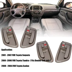 4 Pieces Inside Beige/Grey Left and Right Door Handles for Toyota 01-07 Sequoia 04-06 Tundra