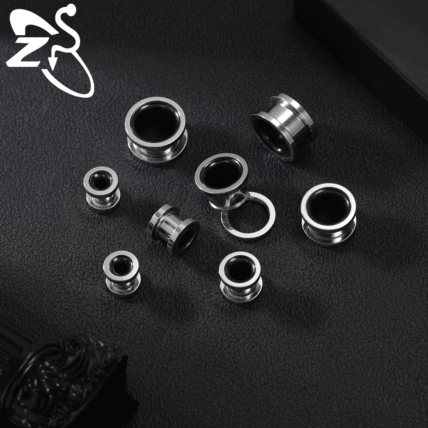 ZS Stainless Steel Ear Plug and Tunnel Set
