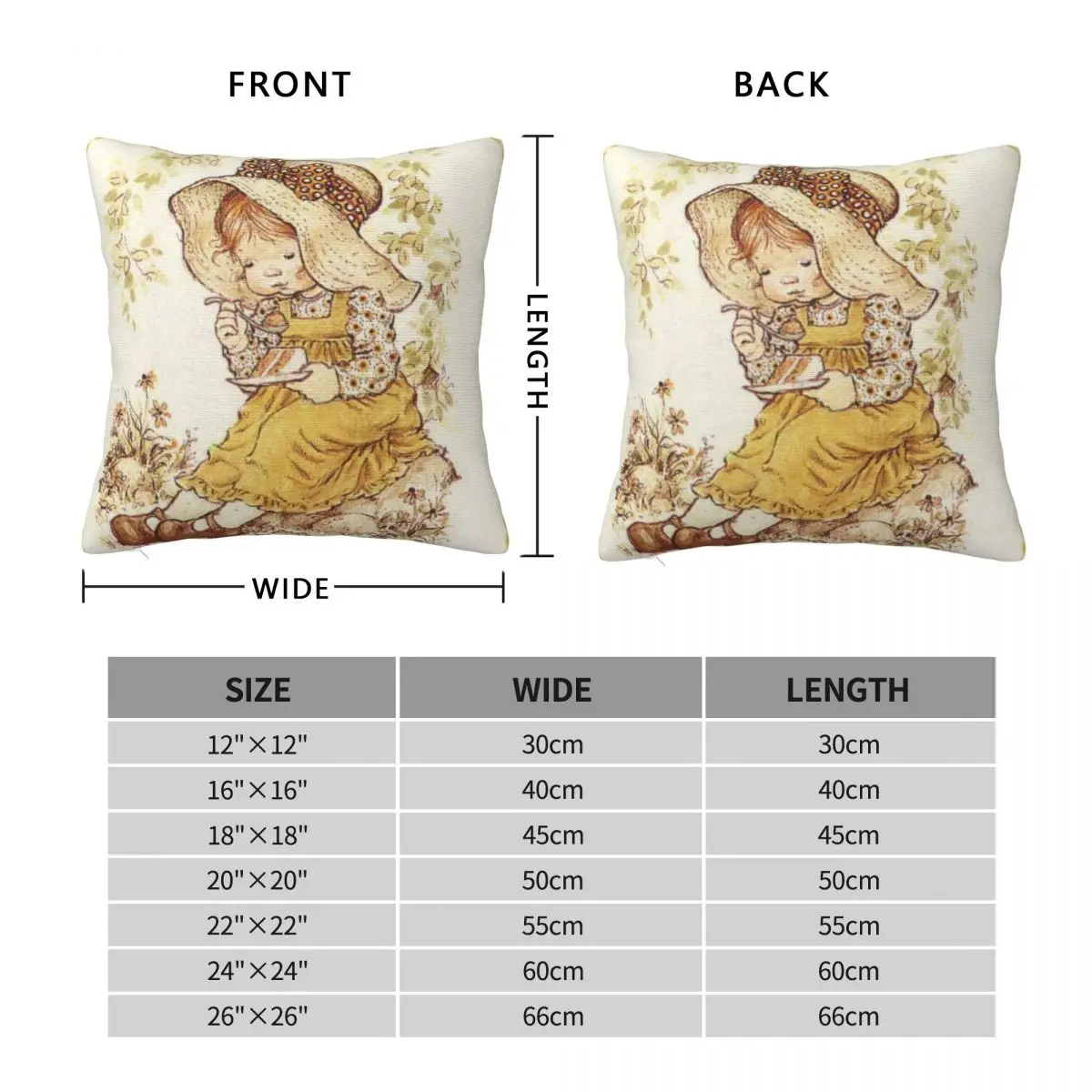 Sarah Kay Swing Girl Square Pillowcase Pillow Cover Polyester Cushion Decor Comfort Throw Pillow for Home Living Room