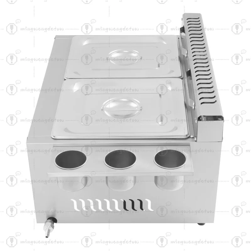 NEW Commercial Gas Deep Fryer 12L Countertop Stainless Steel Dual Tank Kitchen Frying Machine W/2 Removable Baskets & Lid - view 6