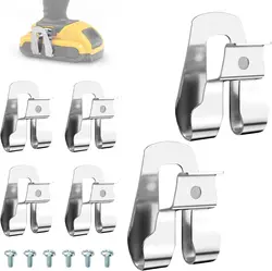 5Pcs Belt Clip for Ryobi Drill Clip for Ridgid Tool Belt Part with Screws Stainless Steel Driver Hook for Ryobi 18v Tools