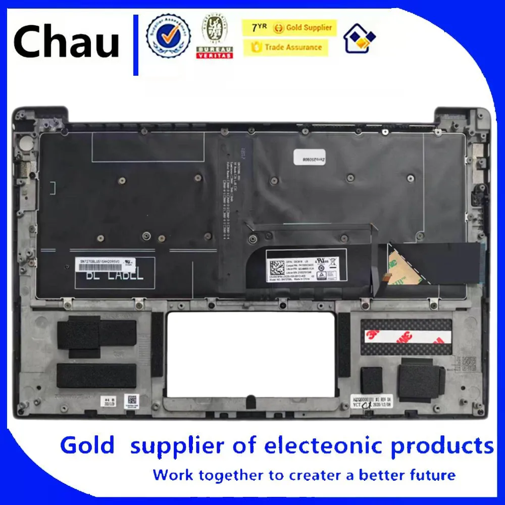 New For Chau XPS 13 9370 9380 7390 9305 Laptop Upper Case Palmrest Cover/Palm rest with keyboard KPRW0 0KPRW0