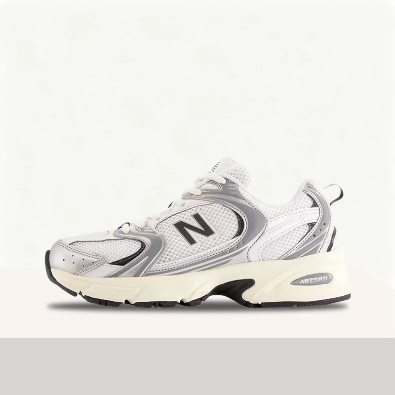 New Balance NB530 Unisex Silver Low-Top Trainers – Lightweight Durable Fabric Sole & Comfortable Everyday Fit U530ESA