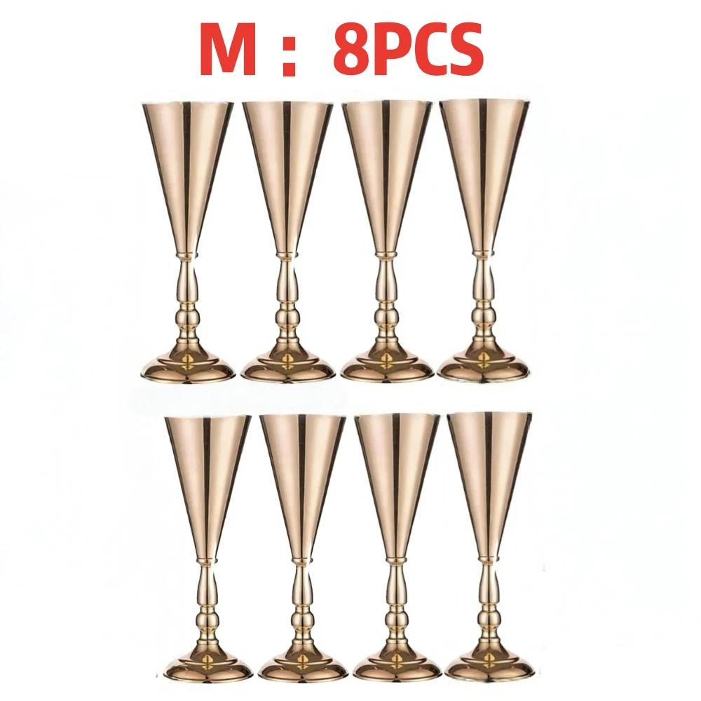 Gold Metal Trumpet Vase Stand Holder Cone Flower Holder for Wedding Table Centerpiece, Party & Home Decor 3 Sizes Choose image 3