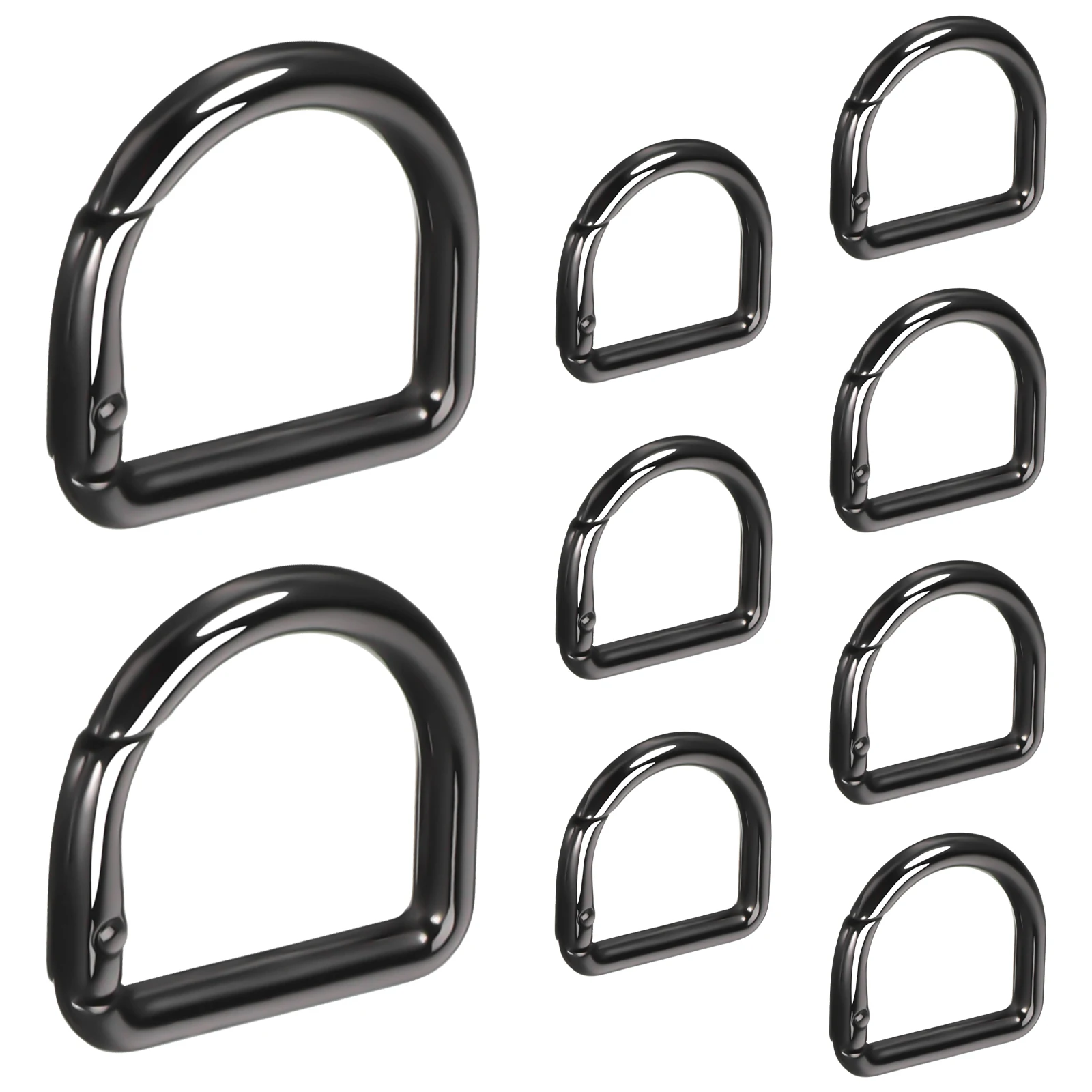 

9pcs D Clips for Keys Backpack Carabiner Keyring Keyring Metal Hooks Bag Fastener D Ring Spring Key Hooks Clip Lightweight