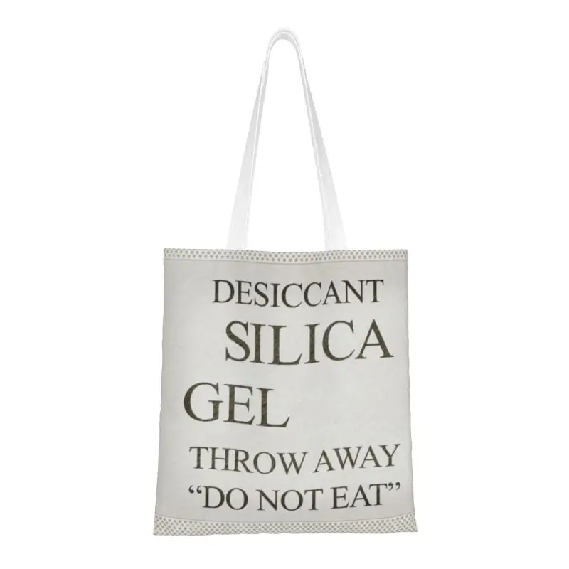 

Recycling Silica Gel Bag Fashion Desiccant Do Not Eat Shopping Bag Women Canvas Shoulder Tote Bag Durable Groceries Shopper Bags