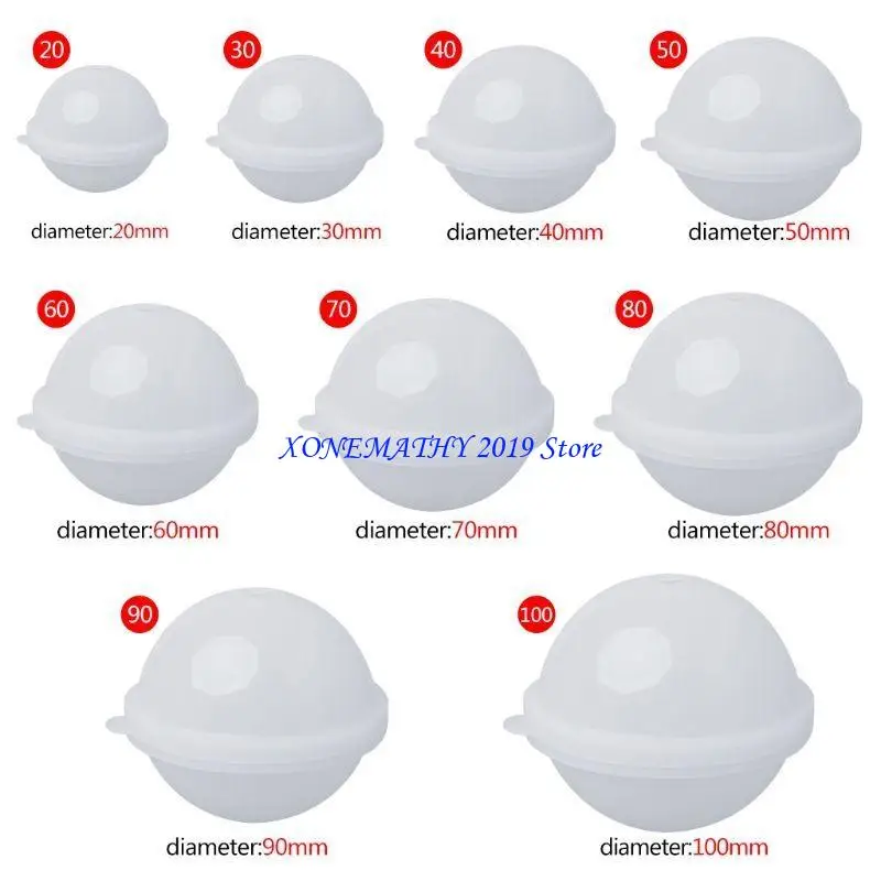 

F42F Fashion Sphere Resin Moulds Ball Silicone Moulds DIY Crafts Jewelry Making