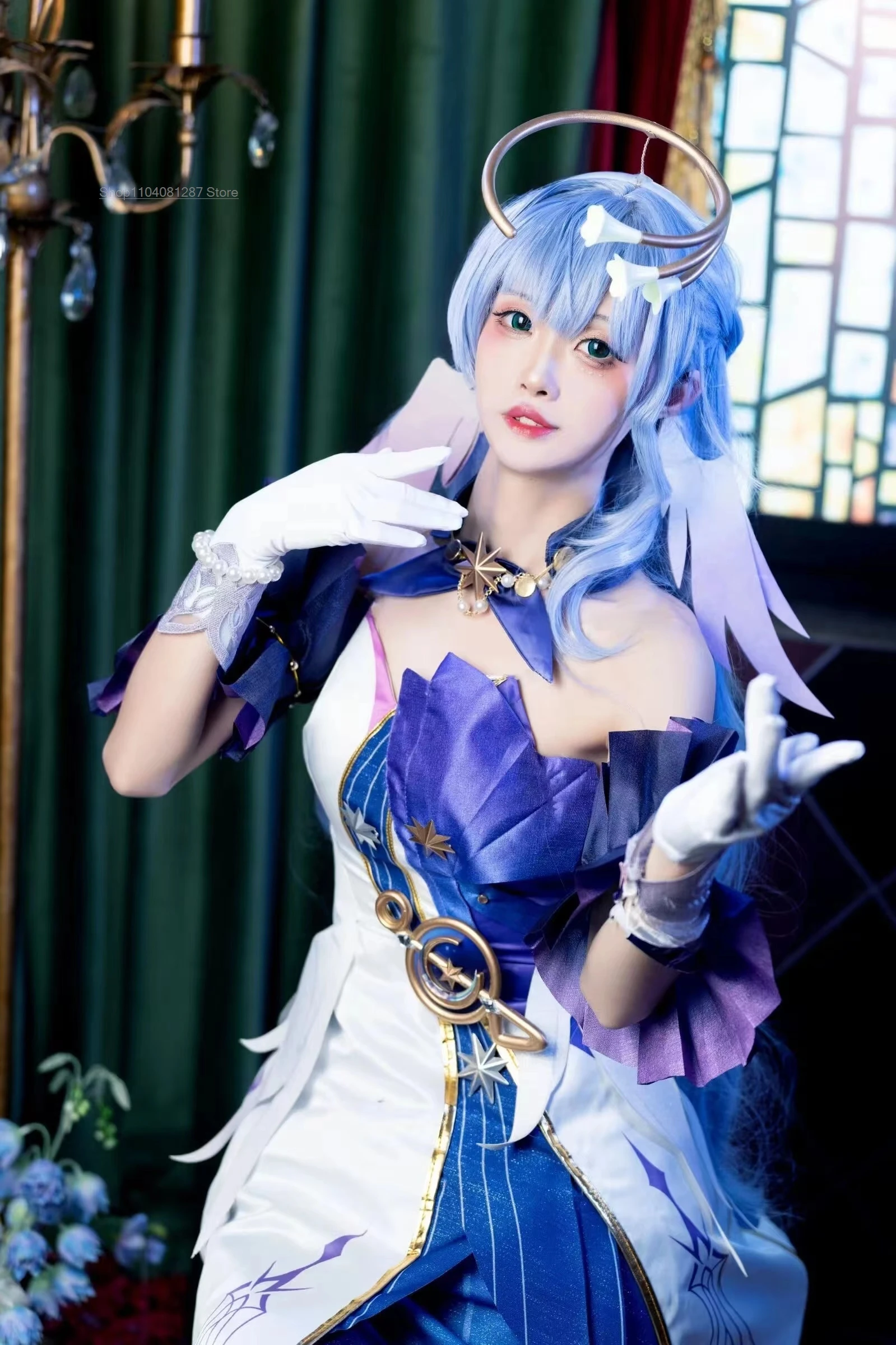 Honkai Star Rail Robin disfraz de Cosplay para mujeres y niñas, vestido sexy de Anime, peluca, uniforme de juego de rol