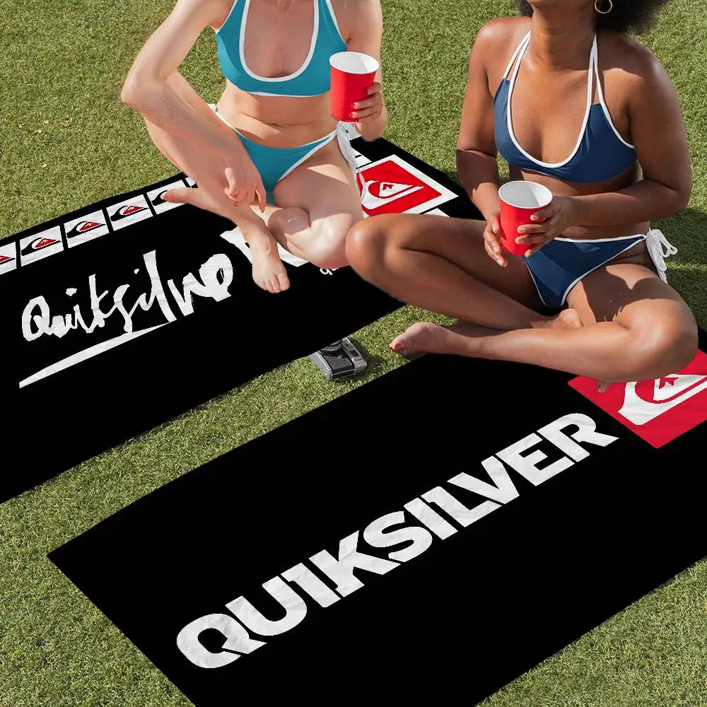 Toalla de baño de lujo con logotipo Q-Quiksilver, microfibra suave, absorbente, transpirable, para niñas, toalla de playa decorativa con dibujos animados