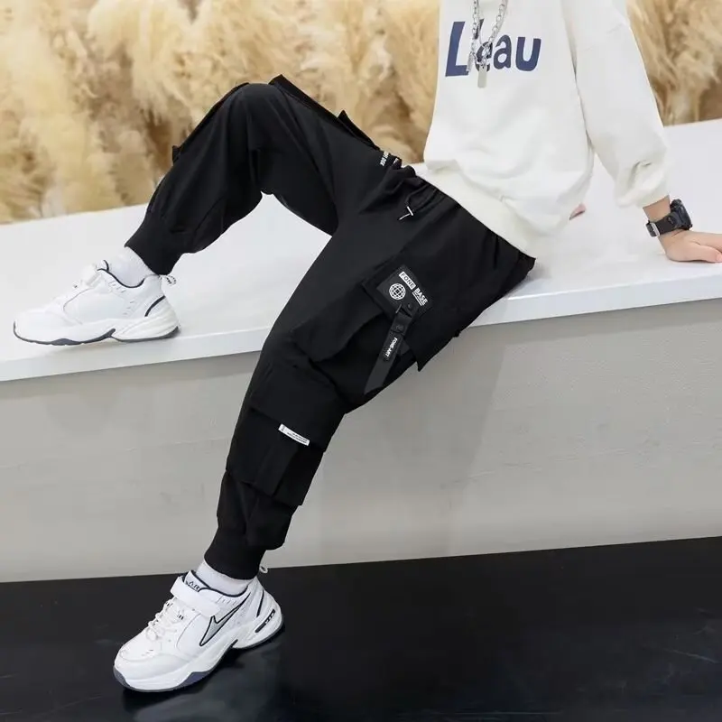 2023 Summer Kids Clothes Boys\' Cargo Pants Fashion Multi Pocket Pants Casual Sports Trousers 3-14Y Children\'s Cargo Pants