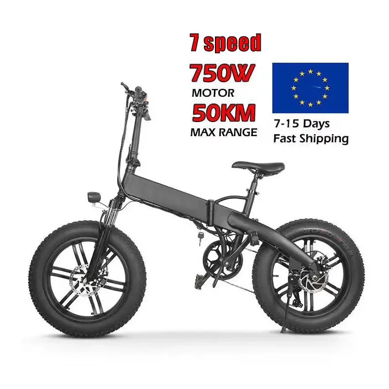 

MK012 Folding Electric Bike Bicycle Fat Tire Eu Warehouse 36V 10.4Ah 500W 20 Inches Hidden Battery Fast Ebike For Adult