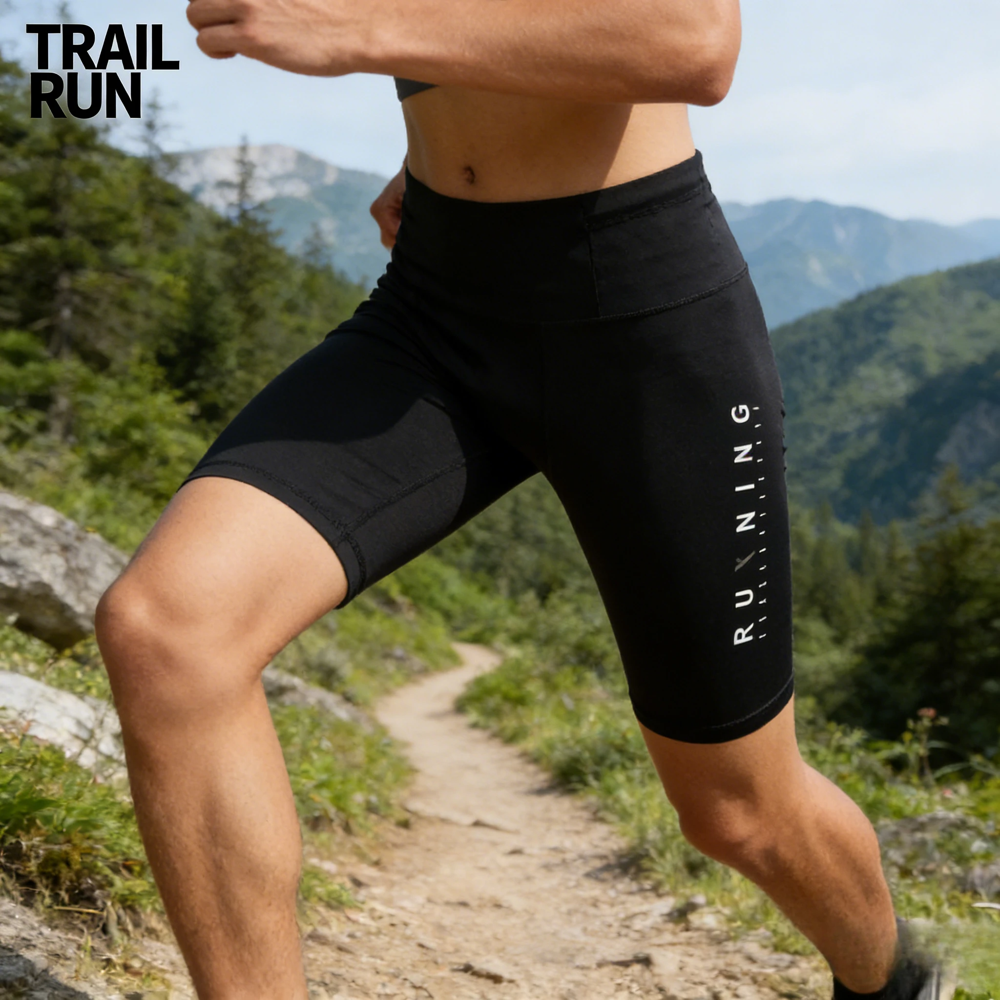 2026 Mens Compression Running Shorts Quick Dry Marathon Training Gym Waterproof Waist Bag