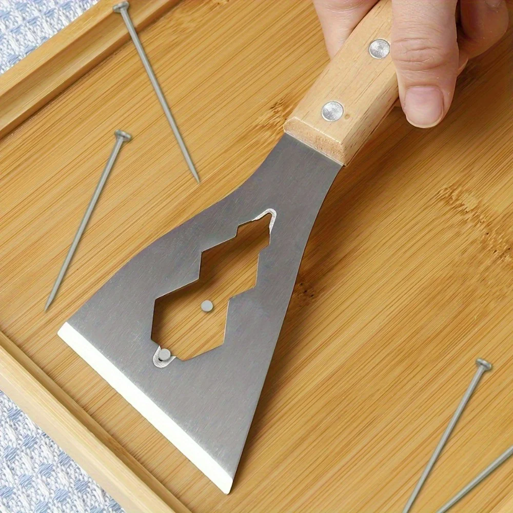 1pc raspador de pintura multiuso & ferramenta removedor com alça ergonômica & lâmina serrilhada-para cimento, gesso, remoção de pintura