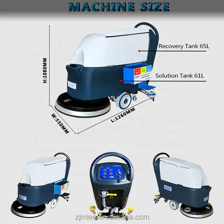 MLEE-530H Hand Push Self-Driven Clean macshine Speed Adjustable Commercial Floor Scrubber