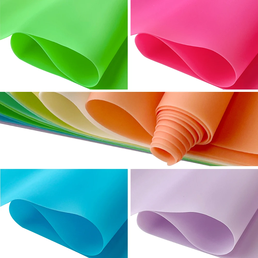 Jelly PVC Vinyl Roll 30x135cm Soft Solid Colored Smooth Waterproof PVC Fabric for Mat Hair Bows Jewelry Making