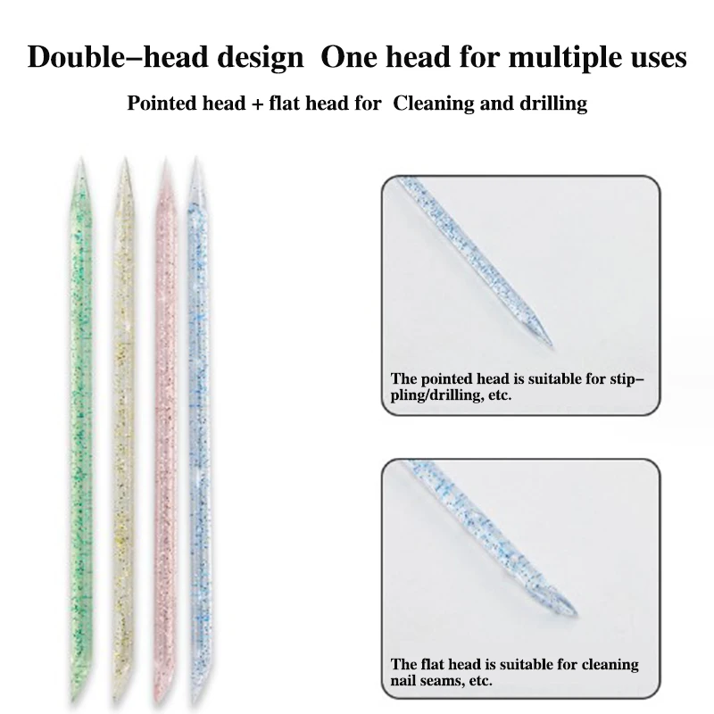 50PCS Crystal Rod Nail Stick Premium Cuticles Pushers Remover Nail Art Manicures Pointing Drill Rod Glue Removal Tool