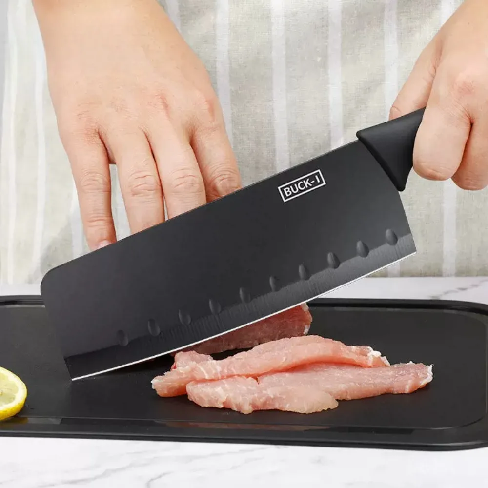 1,5PCS Black Stainless Steel Kitchen Knife Set, Including A Full Set for Kitchen, Dormitory, Household Use, Chef's Knife