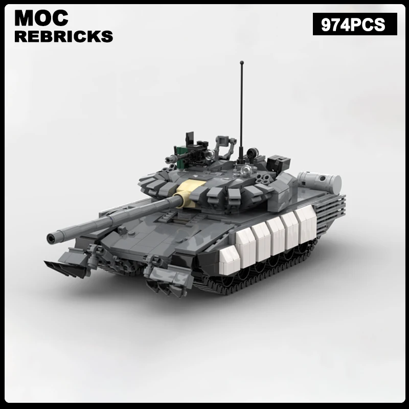 

WW2 Russian Military Series T-80BVM Main Battle Tank Armored Vehicle MOC Building Block Assembly Model Brick Toys Children's Chr