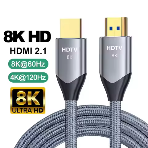 8K HDMI 2.1 Cable 48Gbps High Speed 8K/60Hz 4K/120Hz For Samsung Sony Xiaomi TV Box PS5/PS4 PC Laptop eARC HDR Video Cable 2M 3M