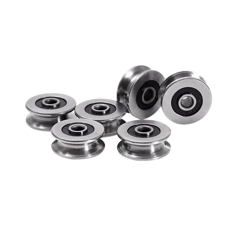 

50pcs U624-2RS V / U Groove steel roller bearing V1804 - 2RS U groove pulley wheel 4*18*8/7 mm