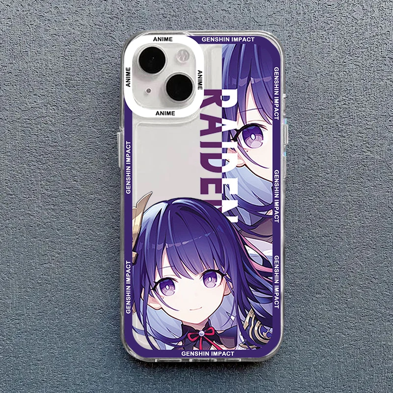 Cute Anime Genshin Impact Hutao Phone Case For iPhone 14 15 Pro MAX 11 13 12 XS X XR 7 Plus Shockproof Clear Soft Cover Fundas