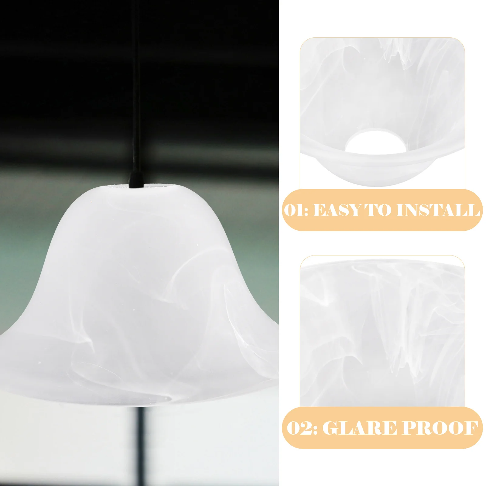 

Simple Frosted Glass Lamp Shade E27 Ceiling Light Cover Home Decor Durable Craft Modern Pendant Light Accessory