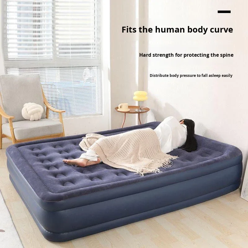 

Automatic Inflatable Air Mattress Leakproof PVC Cover Lightweight Foldable Home Furniture Outdoor Camping Double Bed Floor Mat