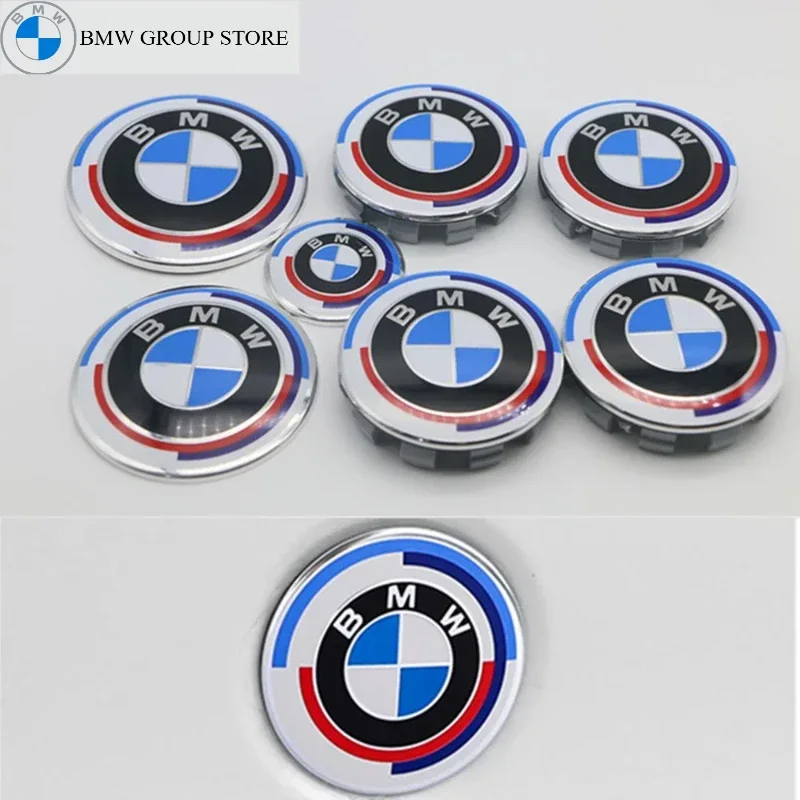 

BMW GROUP BMW Modified Front and Rear Logo Wheel CapsSuitable Car Logo 7Pcs 50th Anniversary Special Limited Edition Joint Model