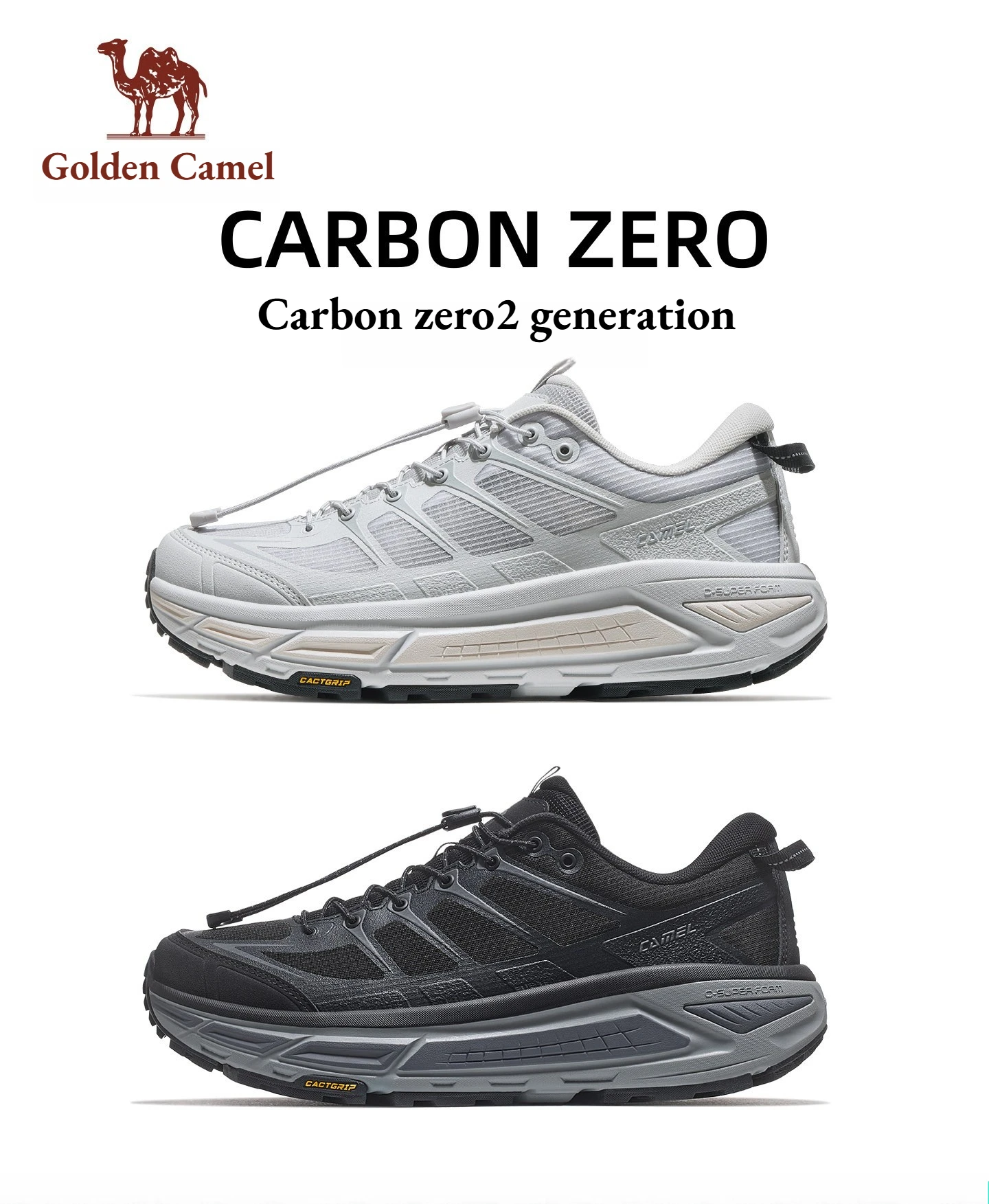Golden Camel Men's Carbon Zero 2.0 Running Shoes Spring Soft Sole Lightweight Cushioned Wear-Resistant Training Jogging Sneakers