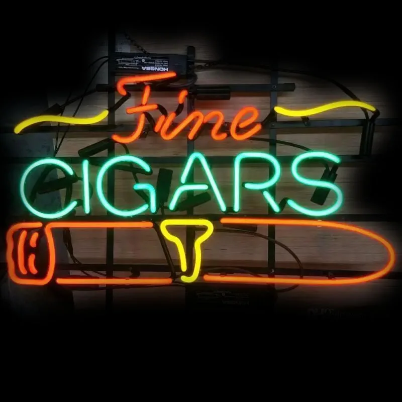 

Neon Sign For Fine Cigars Cigarette Store BEER BAR PUB WALL DECOR LAMP Hotel store shop Room Decor coffee Impact Attract light