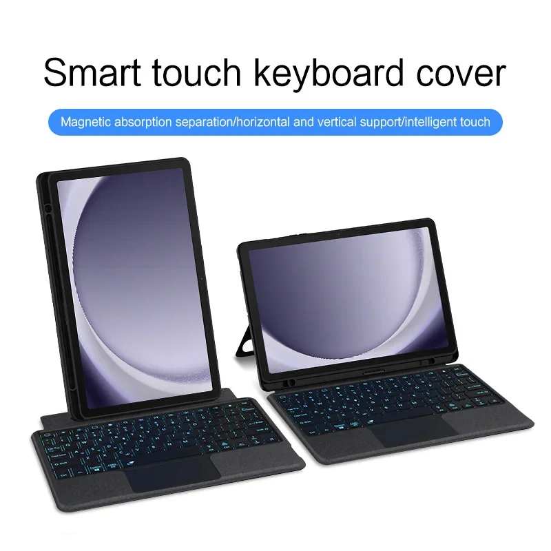 Imagem -02 - Teclado Inteligente Compatível com Bluetooth para Samsung Galaxy Tab a9 Plus Mais 11 Polegadas Tablet Case Retroiluminado Trackpad Capa Dividida Teclado