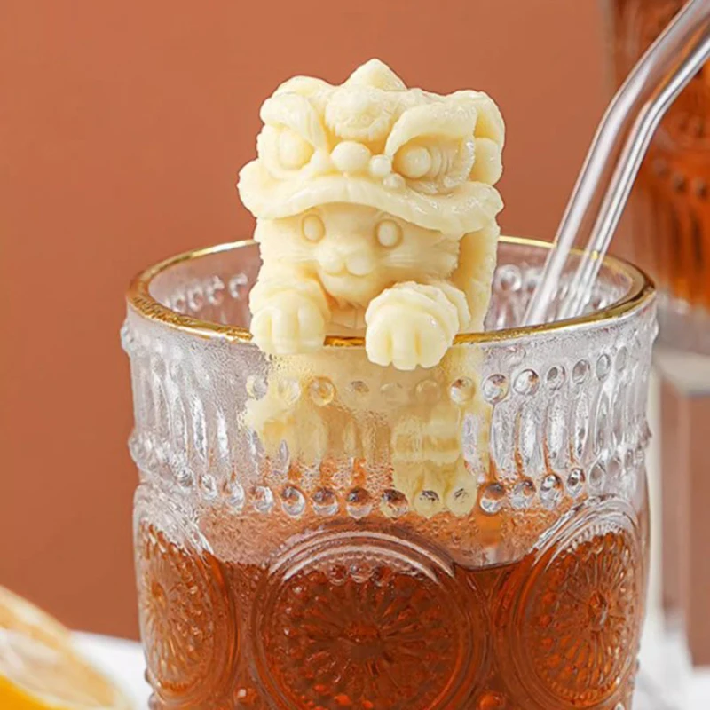 3d hängende Tasse Silikon form niedlichen Löwen bär Eismaschine Lebensmittel qualität wieder verwendbare Form Haushalt Kaffee Eis Küche Süßigkeiten Schokoladen seife