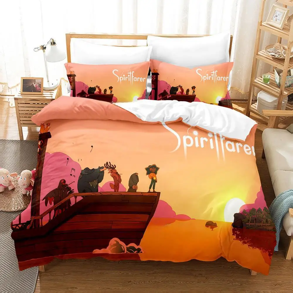 

Game Spiritfarer Bedding Set Single Twin Full Queen King Size Bed Set Adult Kid Bedroom Duvet Cover Sets Anime Bed Sheet Set