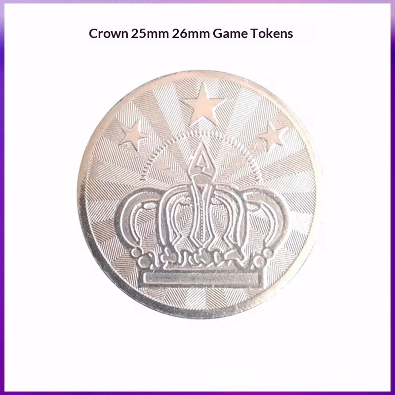 100pcs Coin Operated Games Arcade Game Token 24mm 25mm 26mm 27mm 28mm Stainless Steel Coin for Claw Machine Toy Vending