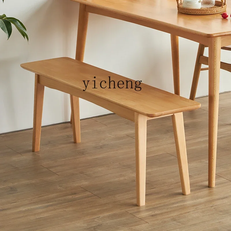 ZK Nordic solid wood bench household dining table stool beech simple Japanese style