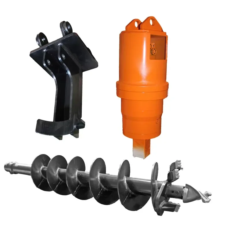 Hydraulic Mini Earth Auger Drill Bits for Skid Steer Excavators for Ground Hole Drilling & Holes Excavating