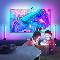 RGBIC Smart LED Lights Strip con barra lampada per fotocamera 12V Retroilluminazione TV Sincronizzazione schermo di gioco Tuya WiFi APP Alexa Google Home Music Sync